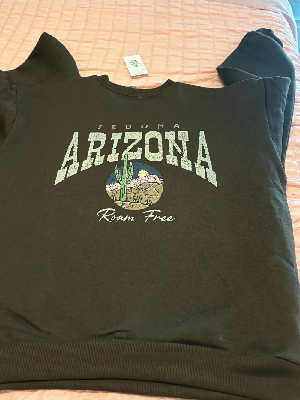Olive Crewneck Sweatshirt with Chest Logo